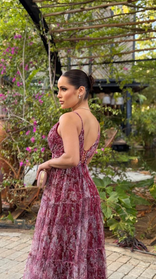 Vestido Flor Marsala