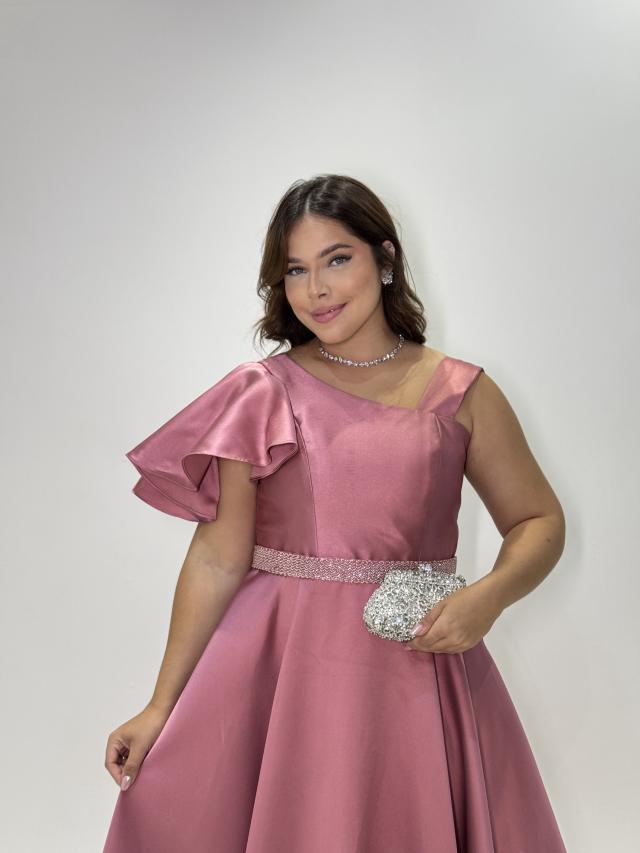 Vestido Camila Rosa Chá