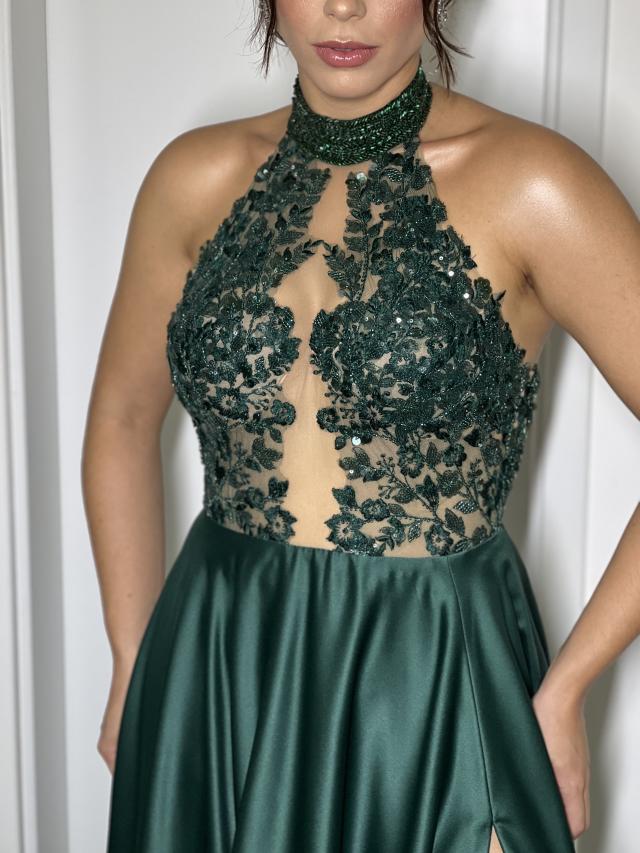 Vestido Romênia Verde Esmeralda
