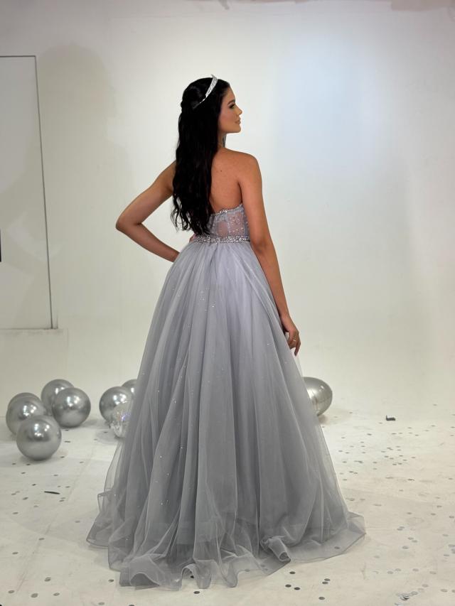 Vestido Raissa Prata
