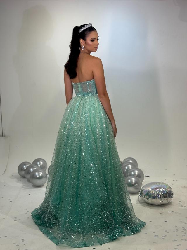 Vestido Raissa Verde Tiffany