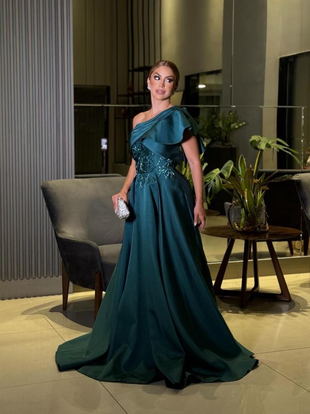 Vestido Cecília Verde Petróleo