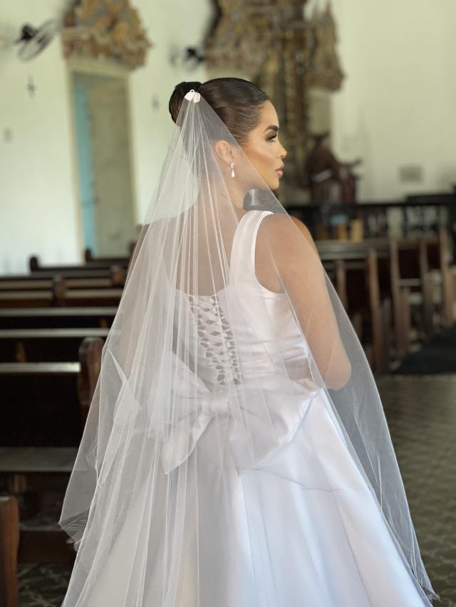 Vestido de Noiva Princesa com Decote Quadrado (111)