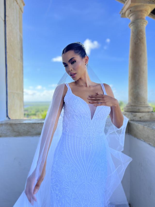 Vestido de Noiva Sereia Rendado (754)