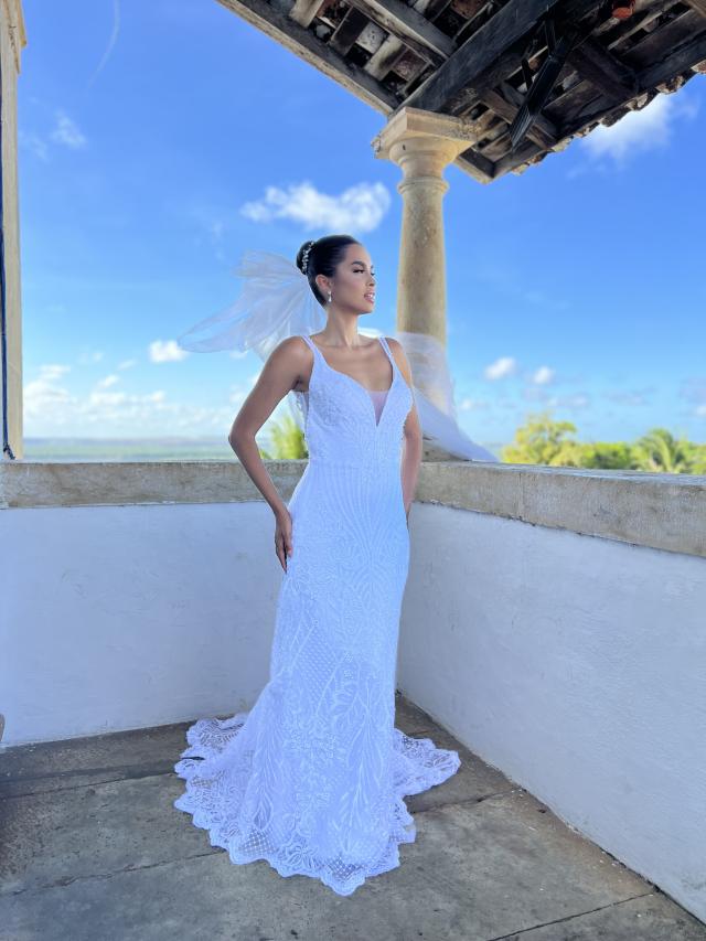 Vestido de Noiva Sereia Rendado (754)
