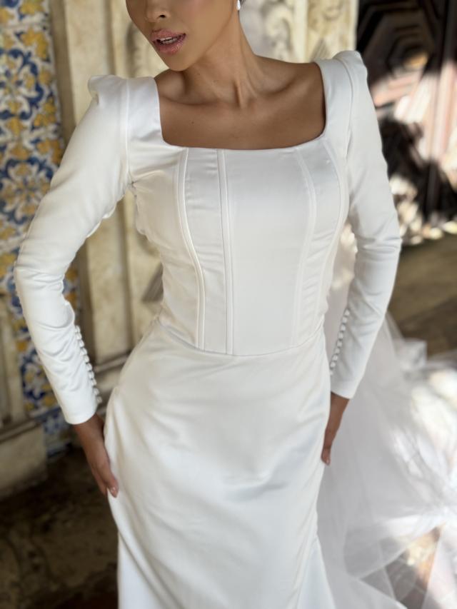 Vestido de Noiva com Mangas Longas (374)