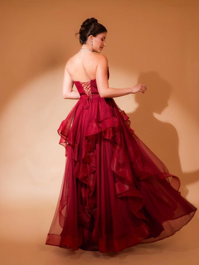 Vestido Kalene Marsala