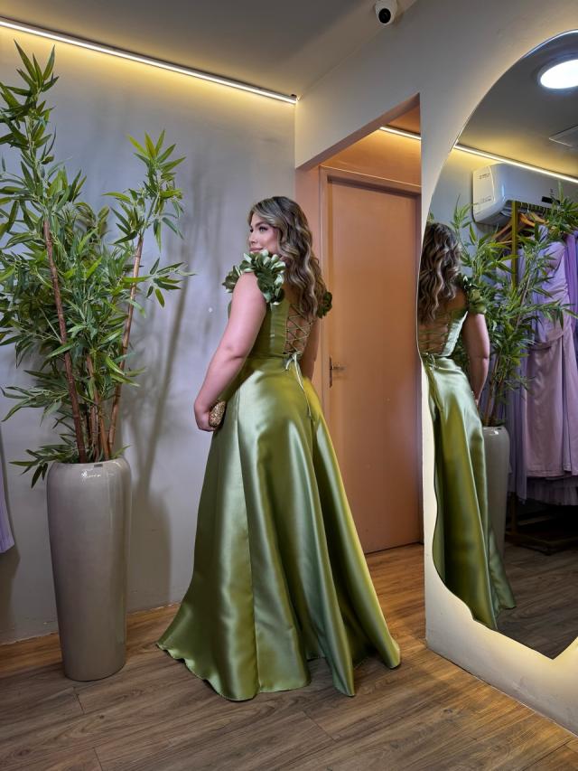 Vestido Mariana Verde Oliva