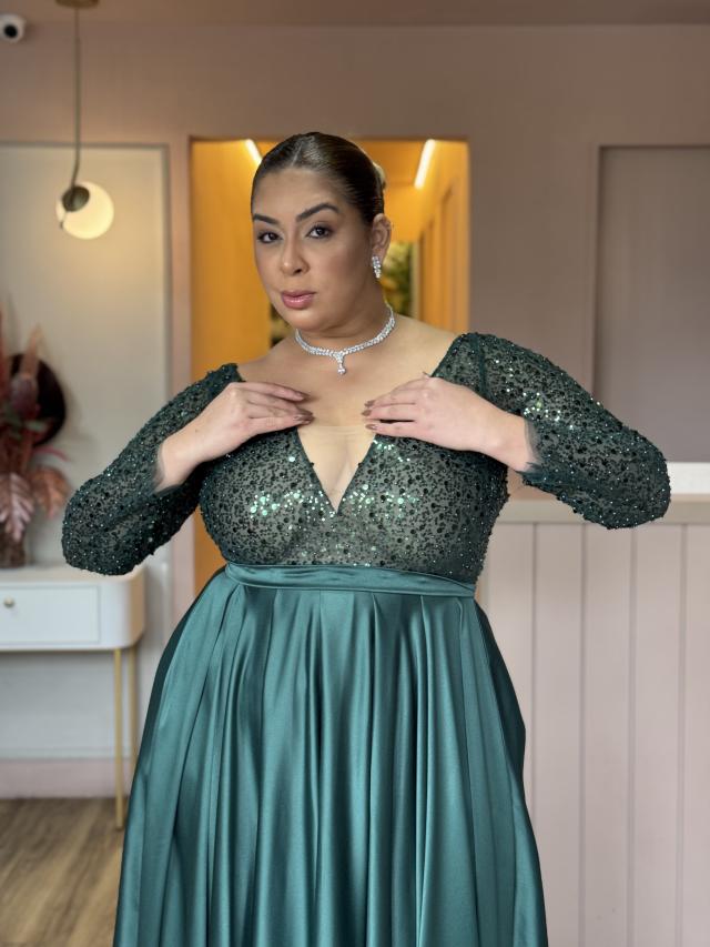 Vestido Priscila Verde Esmeralda