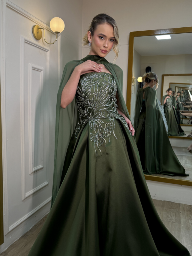 Vestido Solange verde oliva