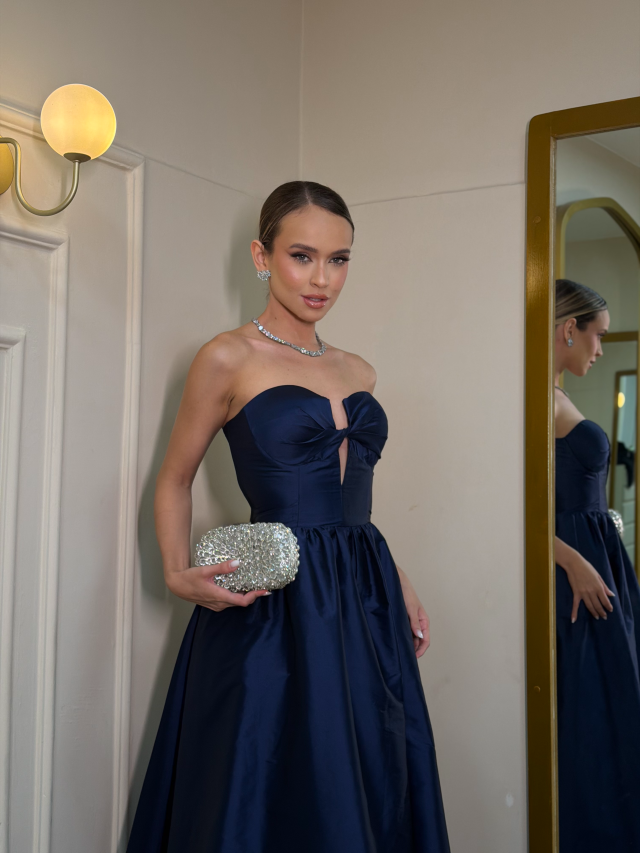 Vestido Babi azul marinho