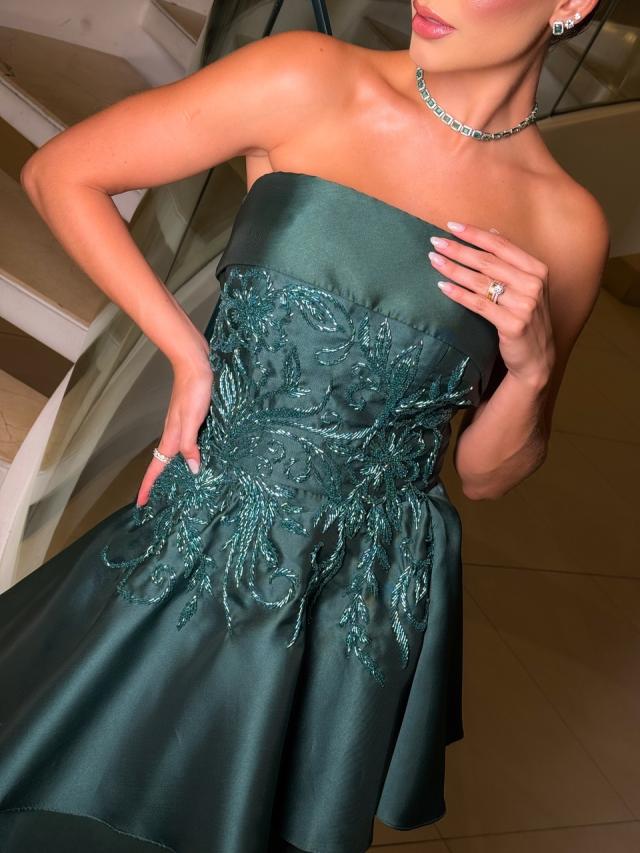 Vestido Sandy Verde Petróleo