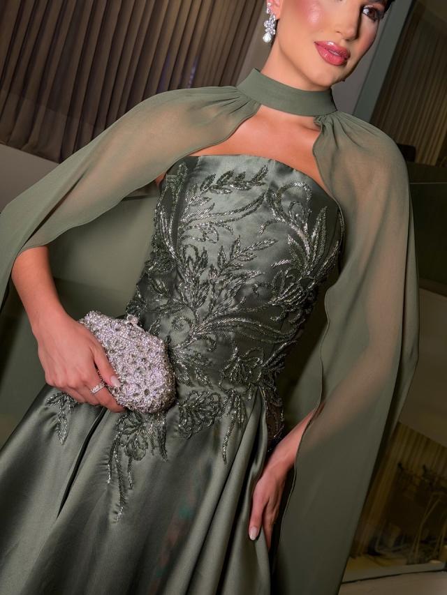 Vestido Vitória Verde Oliva