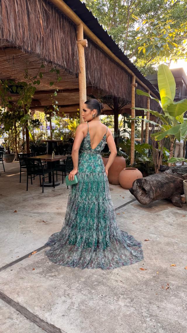 Vestido Flor Verde
