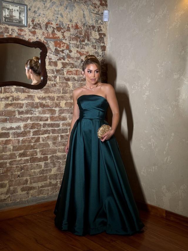 Vestido Angelita Verde Petróleo