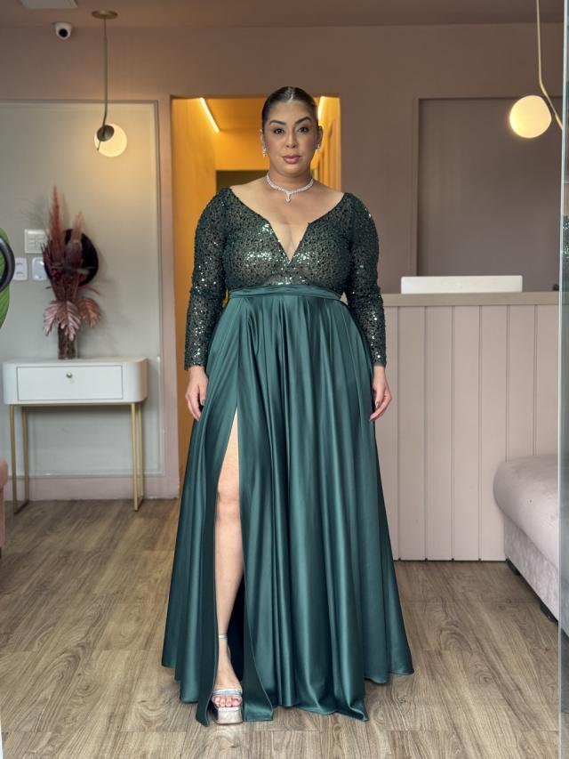 Vestido Priscila Verde Esmeralda