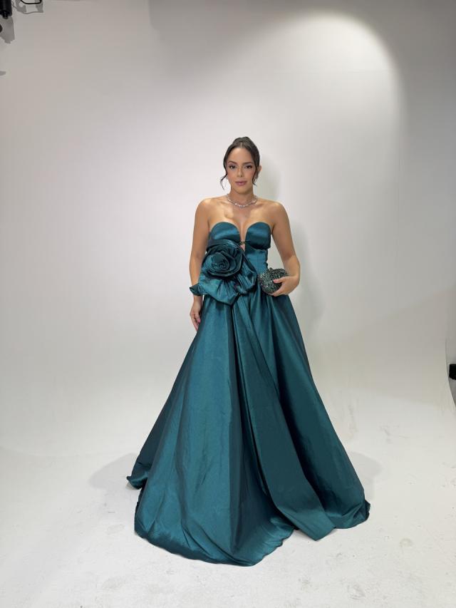 Vestido Raia Verde Petróleo
