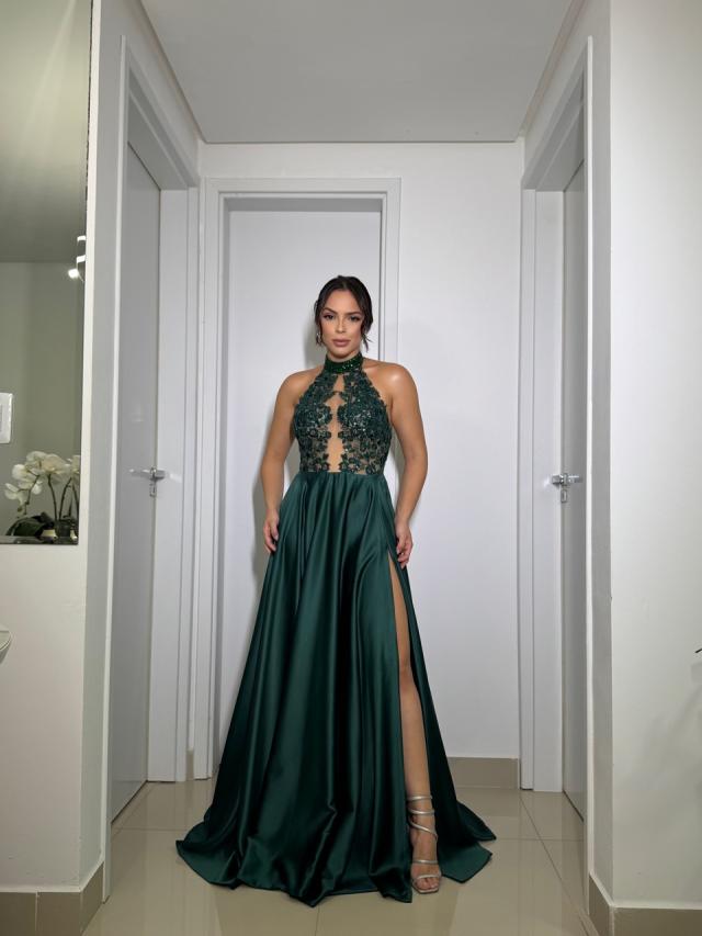 Vestido Romênia Verde Esmeralda