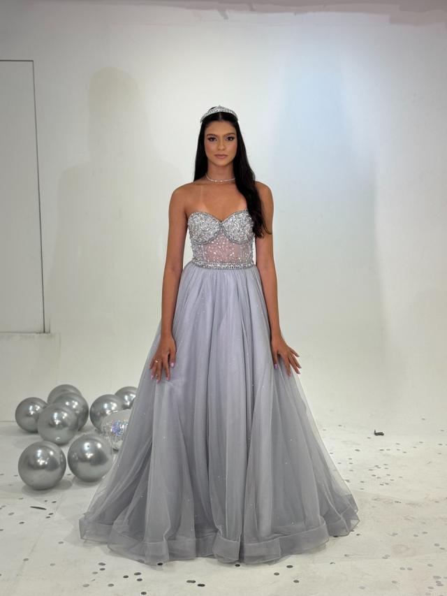 Vestido Raissa Prata