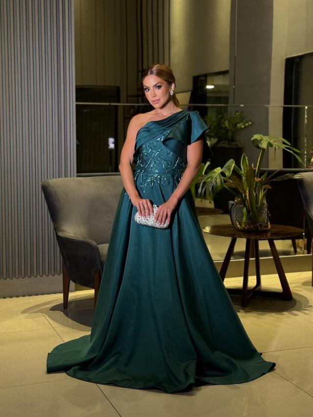Vestido Cecília Verde Petróleo