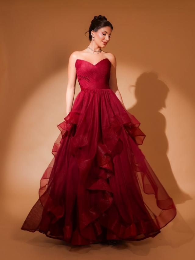 Vestido Kalene Marsala